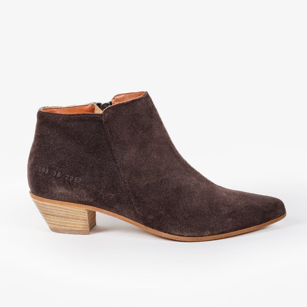 Woman by Common Projects Brown Suede Ankle Boots